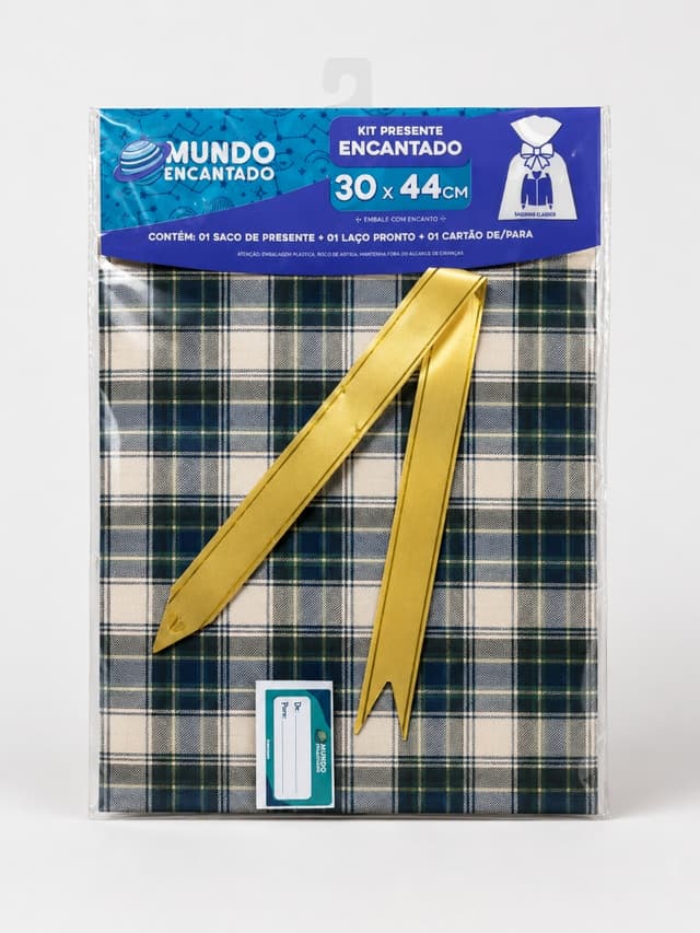 Kit Presente Encantado, estampa xadrez